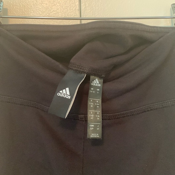 Adidas Black & White 3 Stripes Athletic Leggings Size Small - Picture 5 of 8